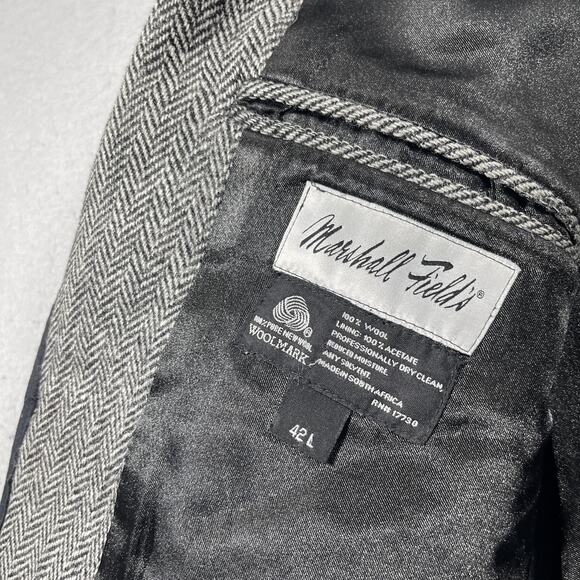 Harris Tweed Blazer Mens 42L Herringbone Elbow Patch Wool Jacket Academia - Picture 8 of 9